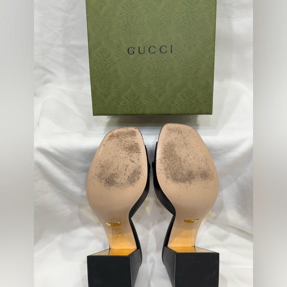 COPY - GUCCI 
Nappa Horsebit 75mm Slide Sandals. 38 Black - Picture 4 of 7